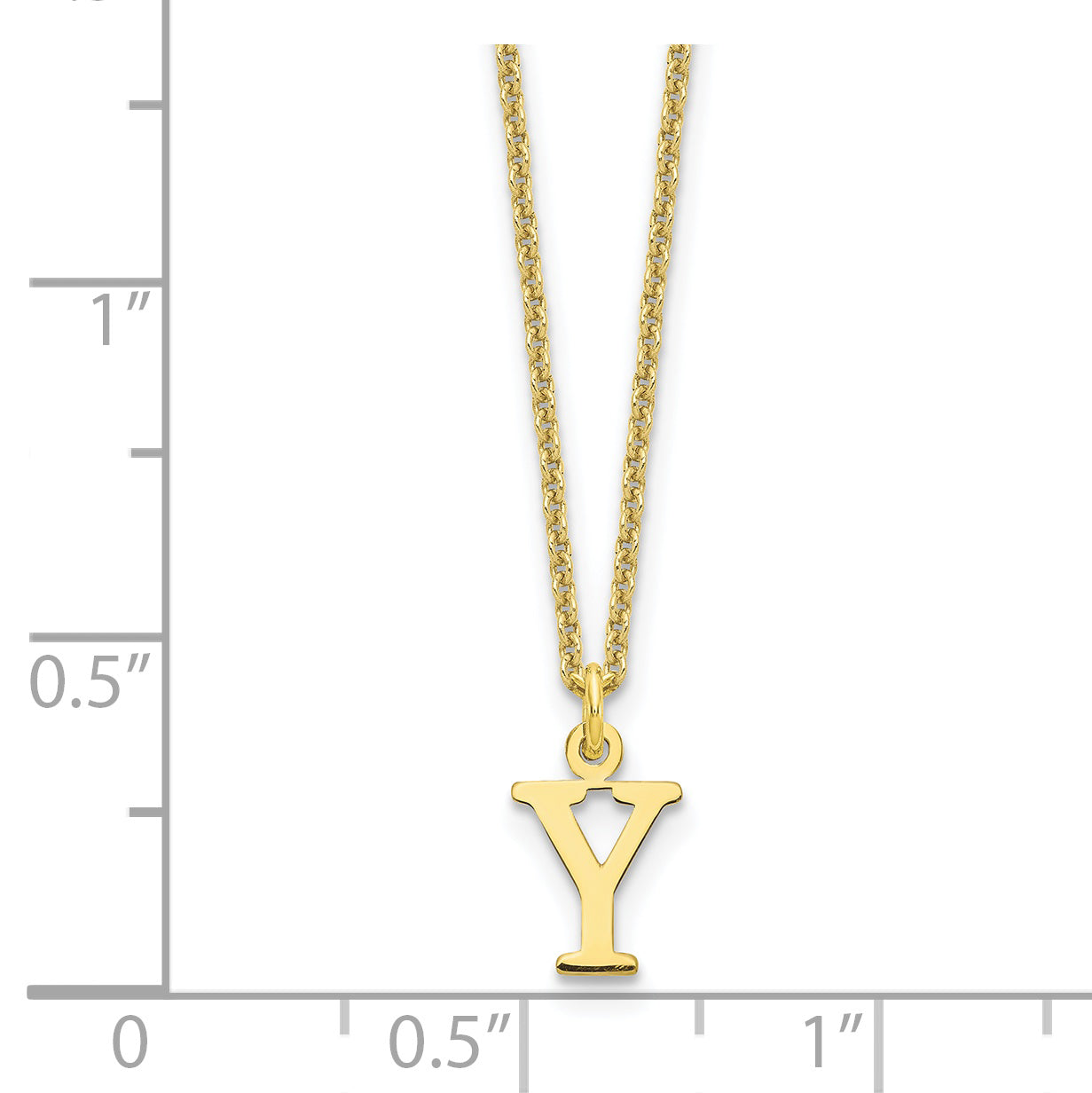 10KY Cutout Letter Y Initial Necklace