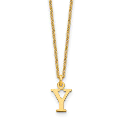 10KY Cutout Letter Y Initial Necklace