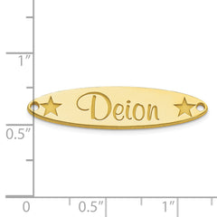 10K Large Oval with Stars Name Plate