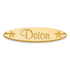 10K Large Oval with Stars Name Plate