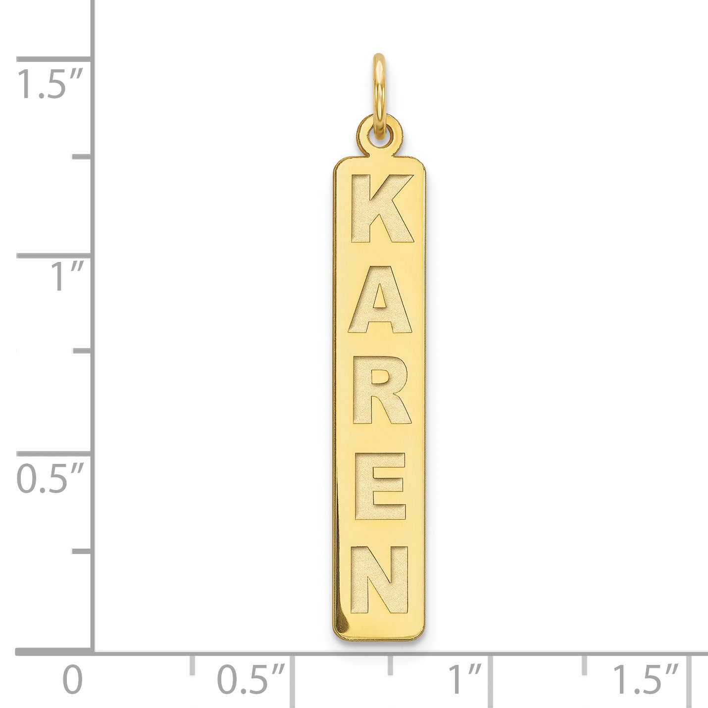 10K Large Vertical Personalized Bar Charm