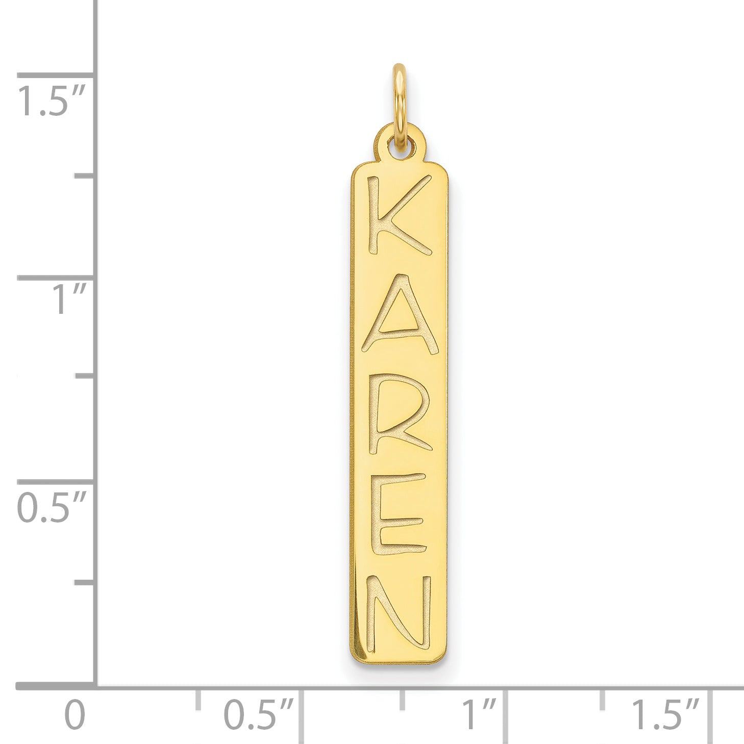 10K Large Vertical Personalized Bar Charm