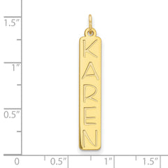 10K Large Vertical Personalized Bar Charm