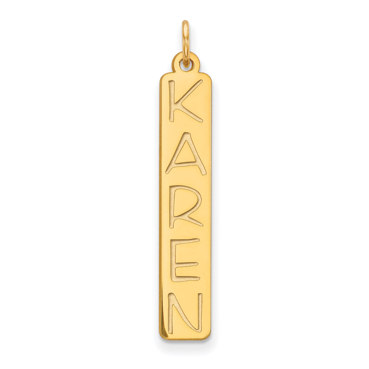 10K Large Vertical Personalized Bar Charm