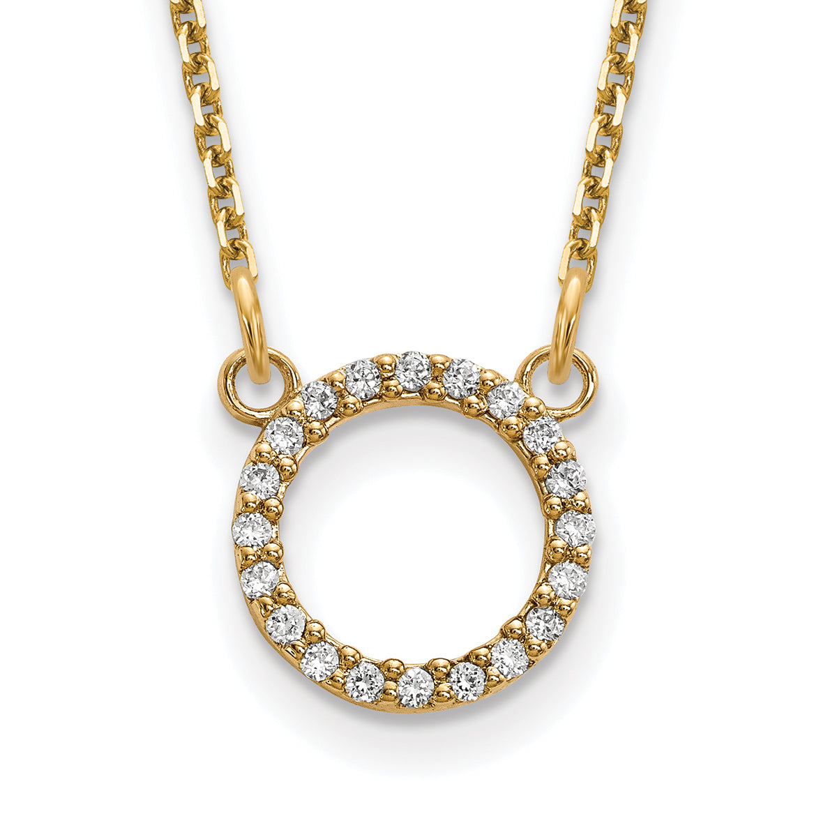 10k Diamond Open Circle Necklace