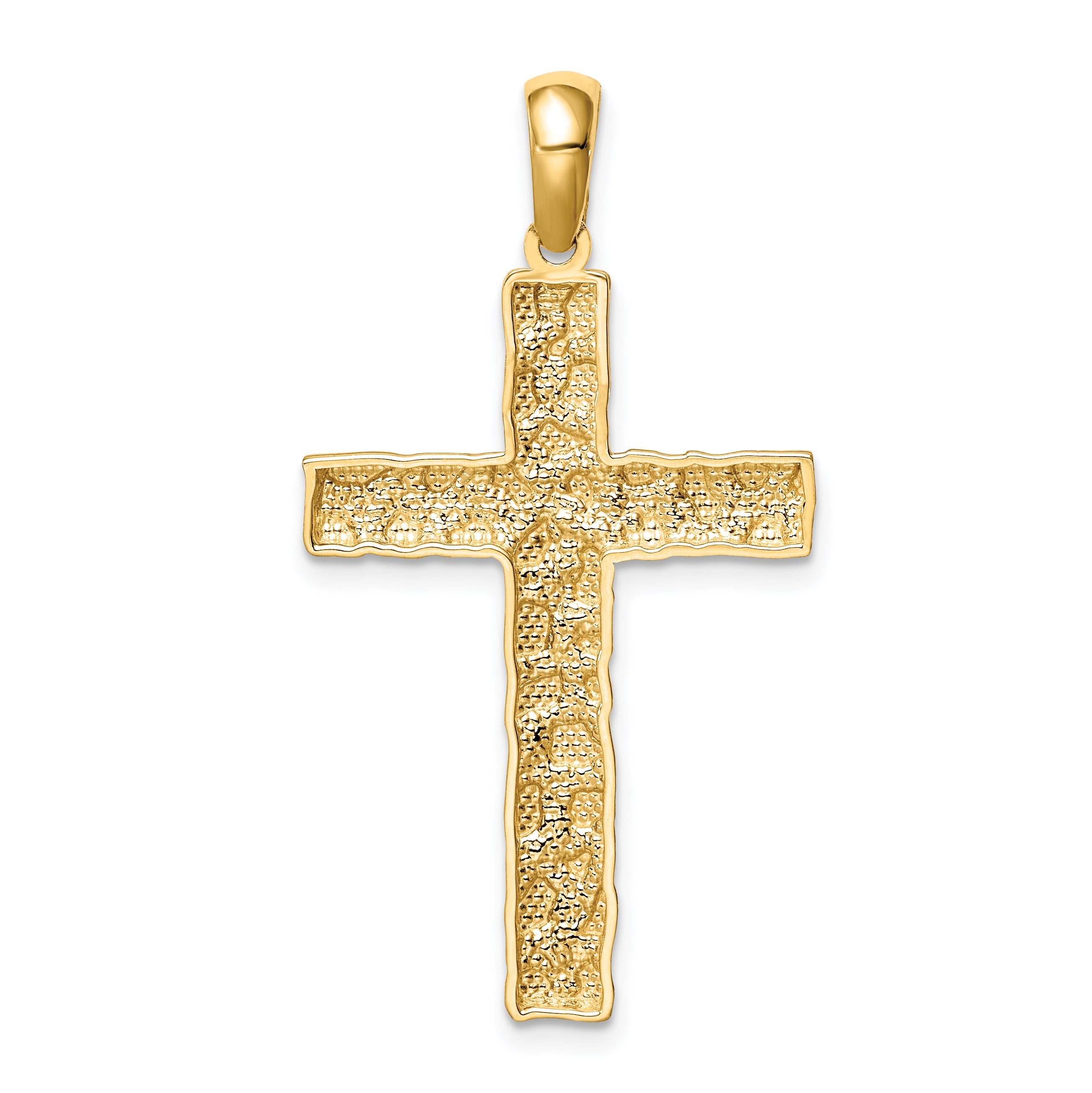 10K Nugget Cross Pendant