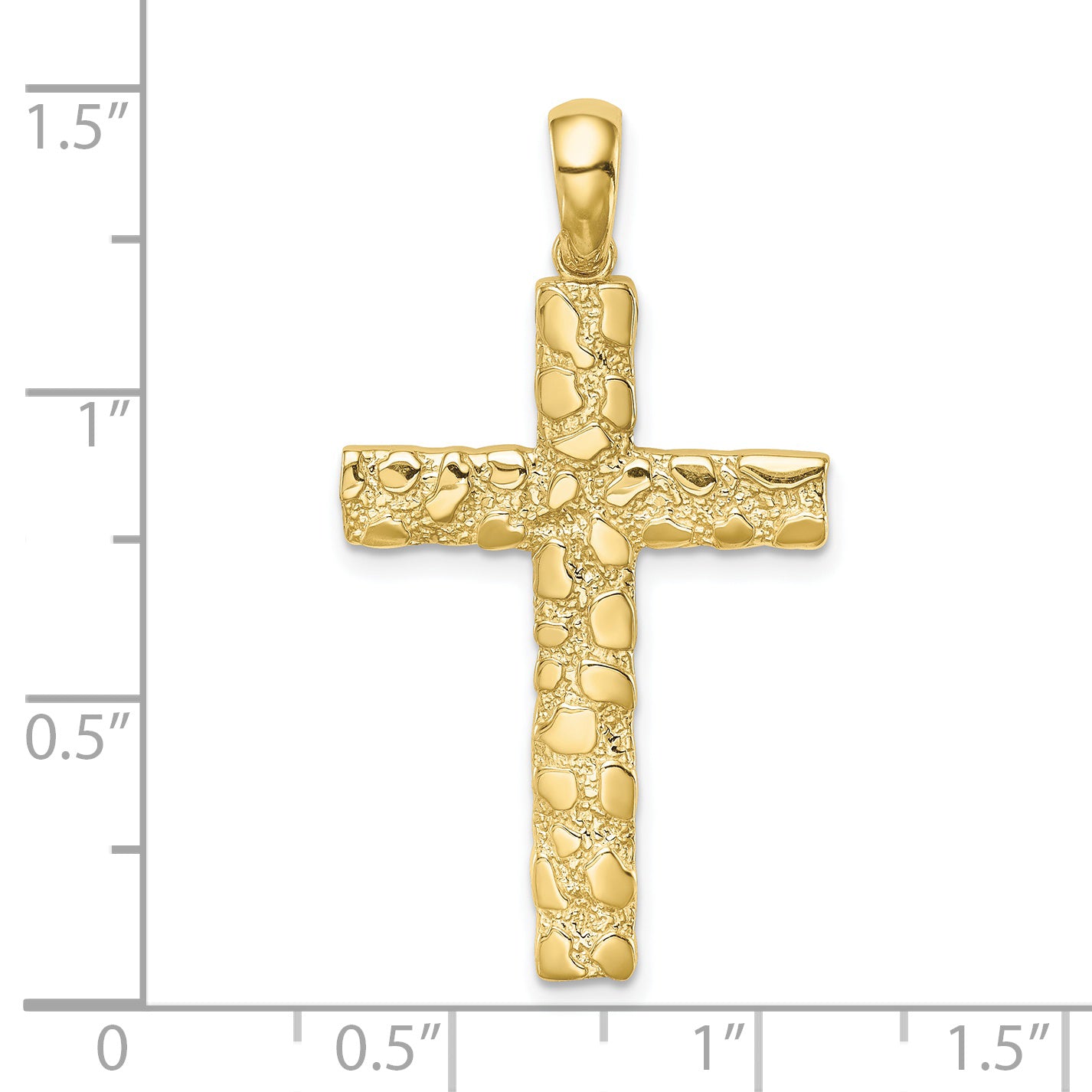 10K Nugget Cross Pendant