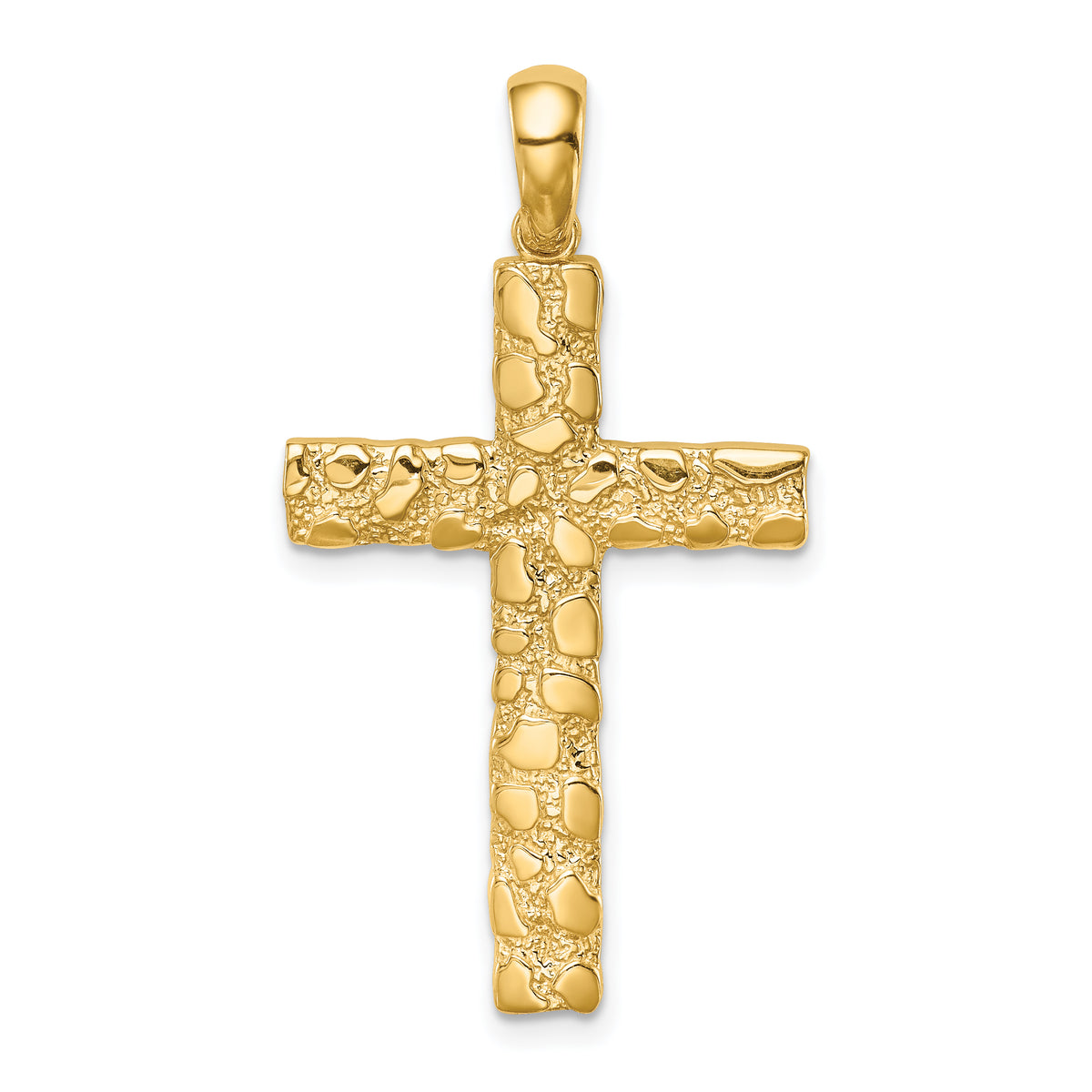 10K Nugget Cross Pendant