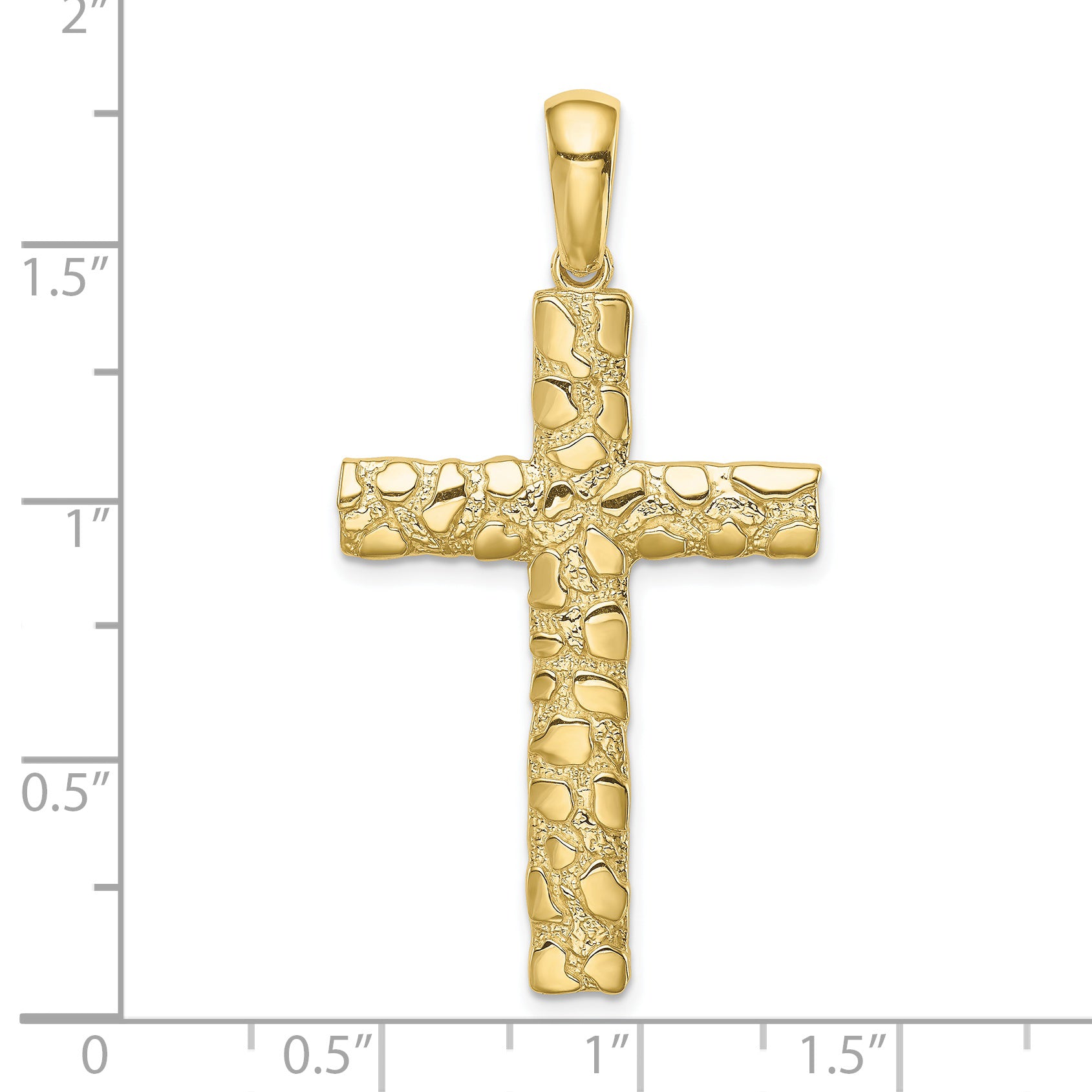 10K Nugget Cross Pendant