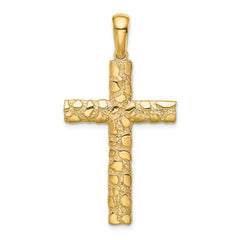 10K Nugget Cross Pendant