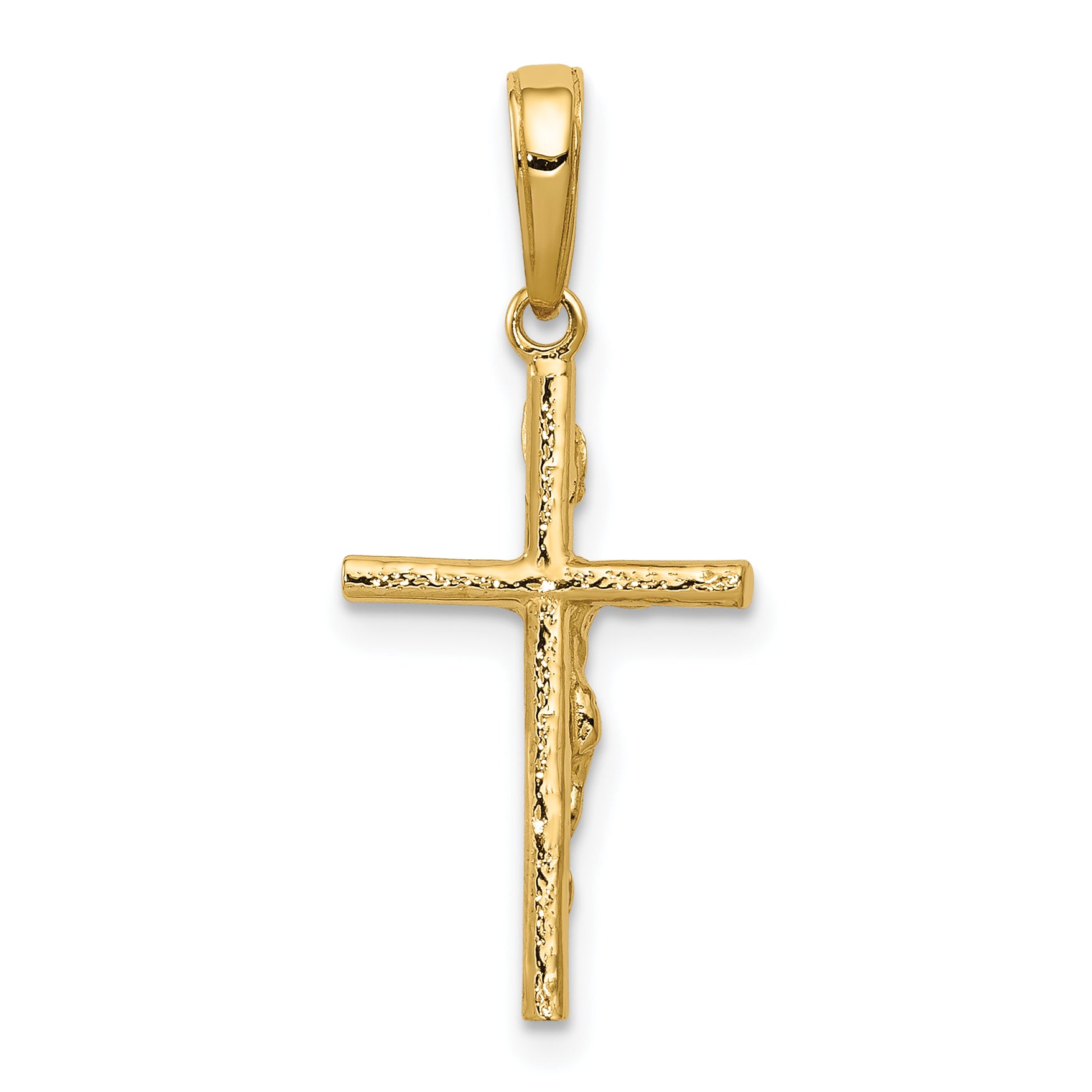 10K INRI Hollow Crucifix Pendant