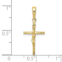 10K INRI Hollow Crucifix Pendant