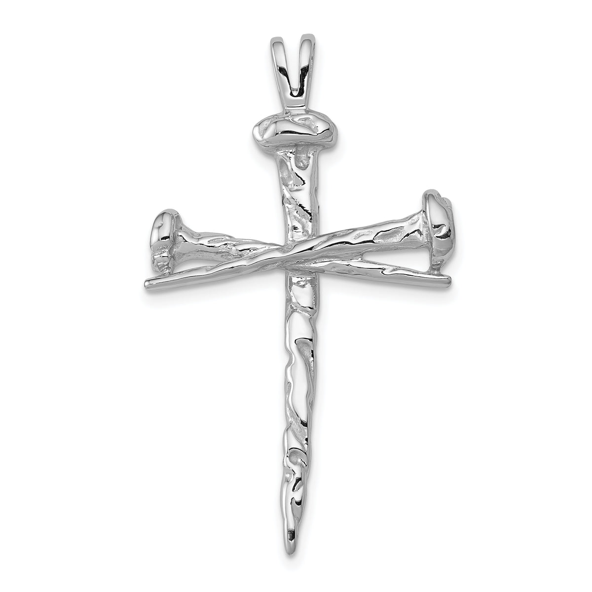 10k White Gold Cross Charm