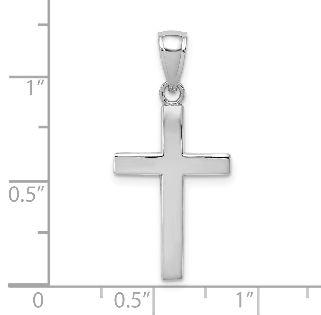 10k White Gold Polished Cross Pendant