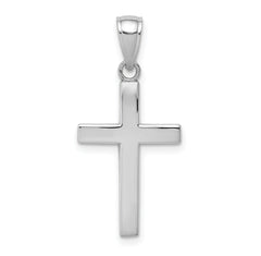 10k White Gold Polished Cross Pendant