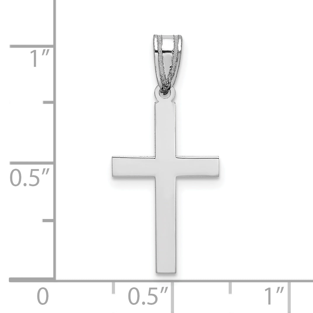 10k White Gold Polished Cross Pendant