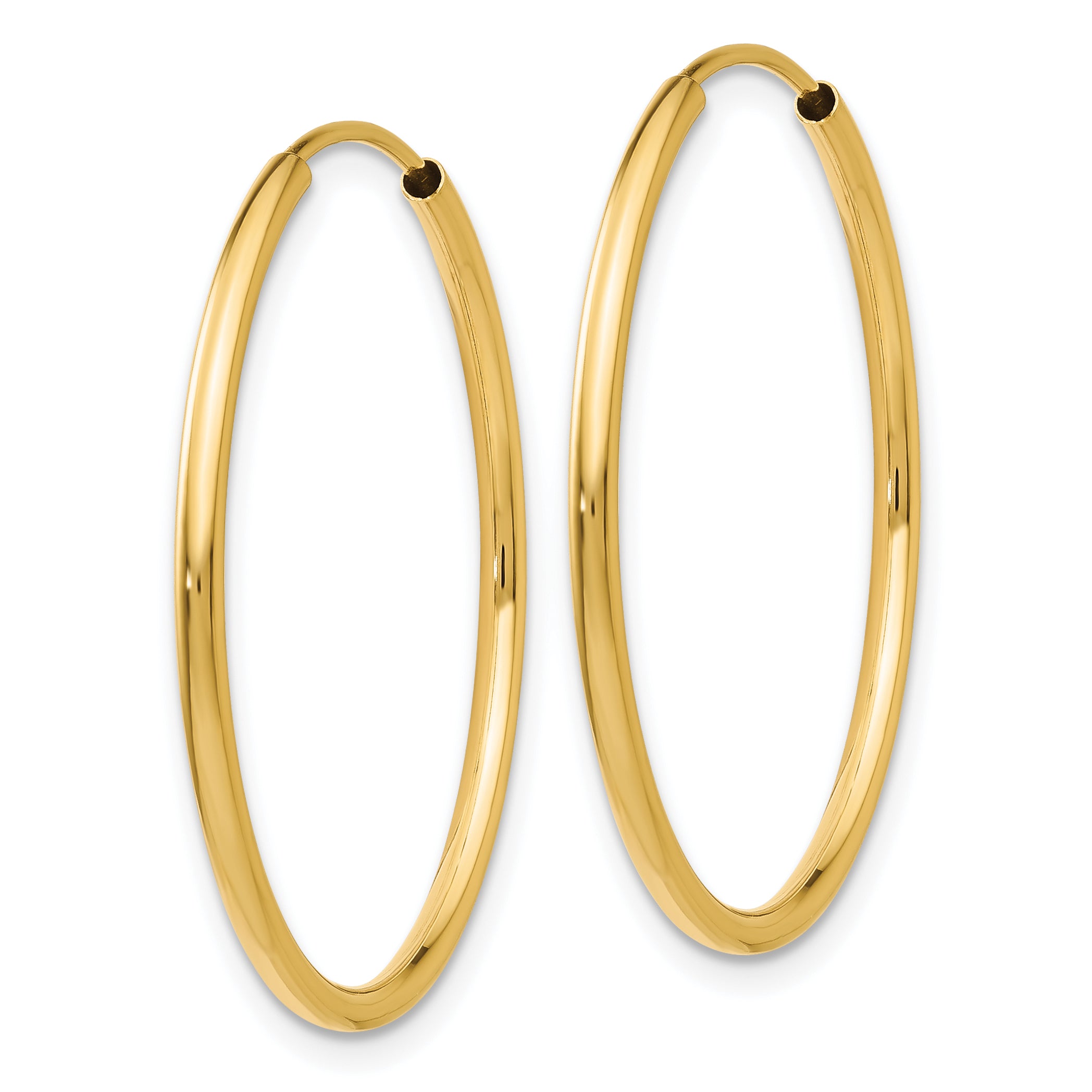 10k 1.5mm Polished Round Endless Hoop Earrings