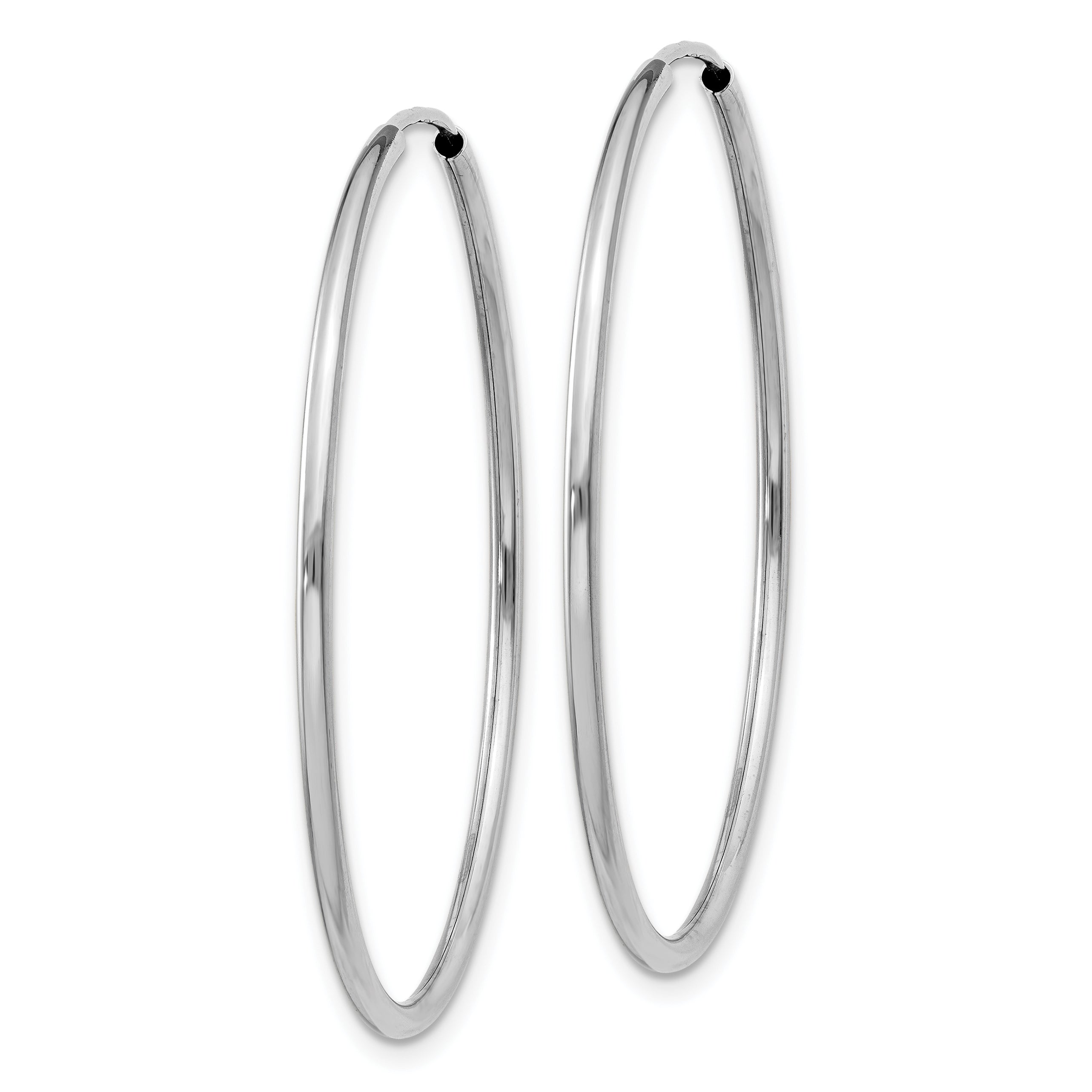 10k White Gold 1.5mm Polished Endless Hoop Earrings