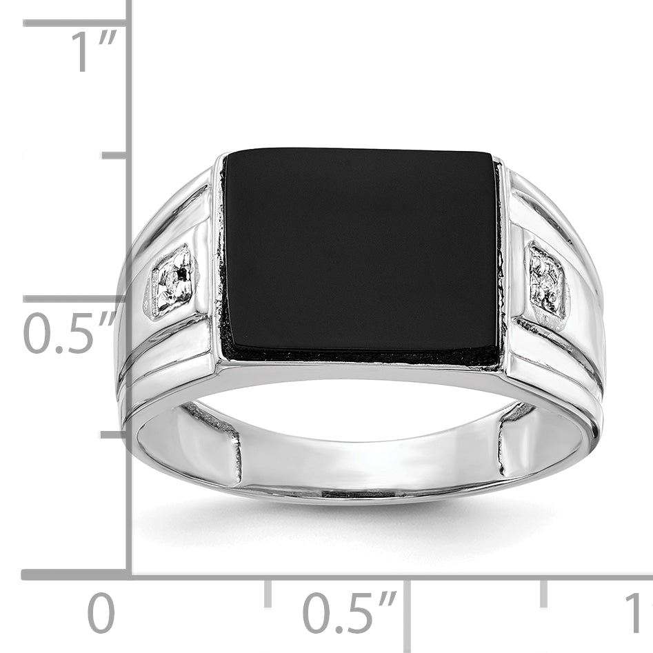 10K White Gold AA Diamond men's ring