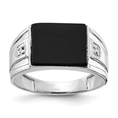 10K White Gold AA Diamond men's ring