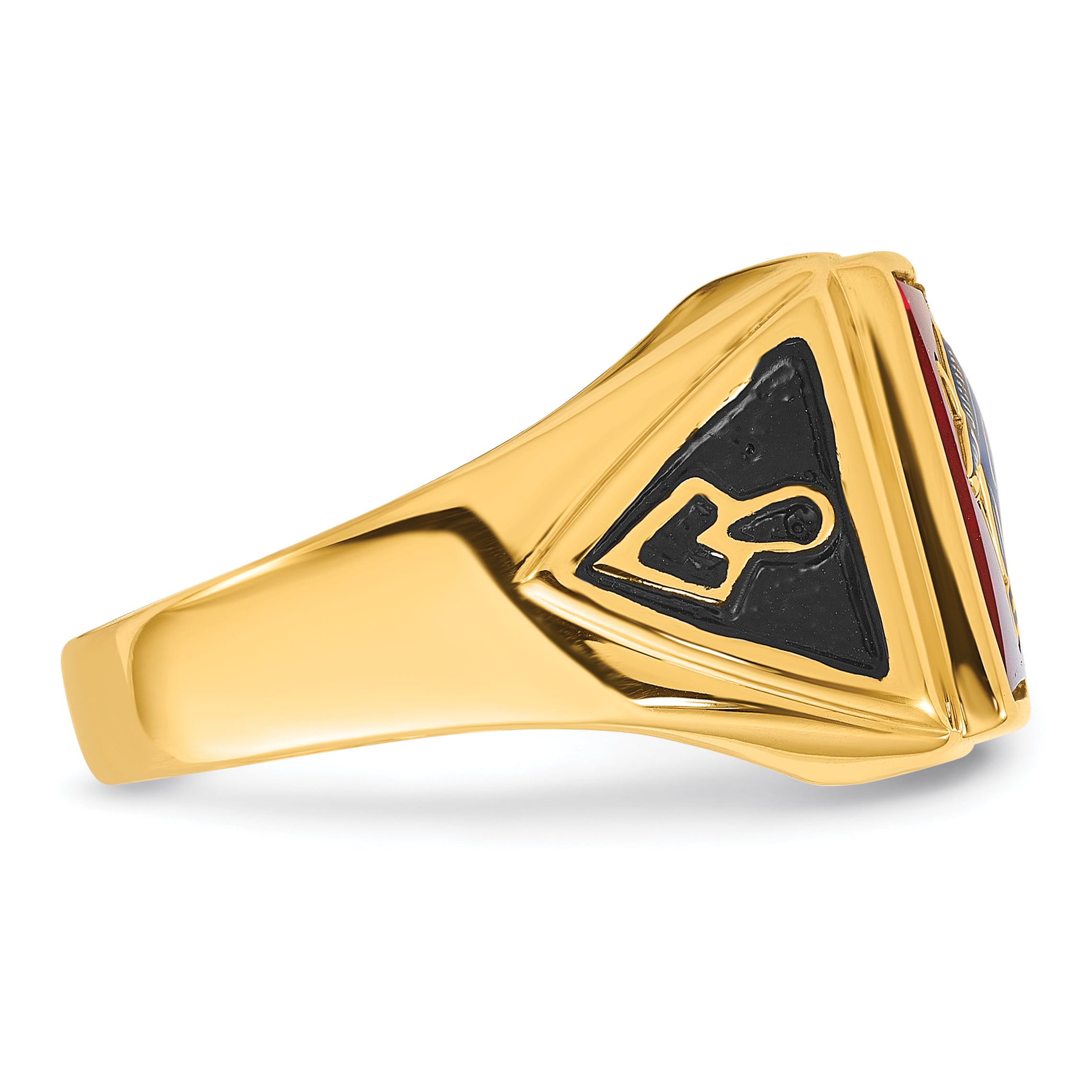 10k Men's Polished and Textured Masonic Ring Mounting