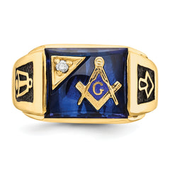 10k Men's Polished and Textured Masonic Ring Mounting