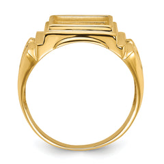 10k Men's Polished and Textured Masonic Ring Mounting