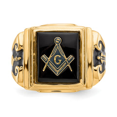 10k Men's Polished and Textured Masonic Ring Mounting