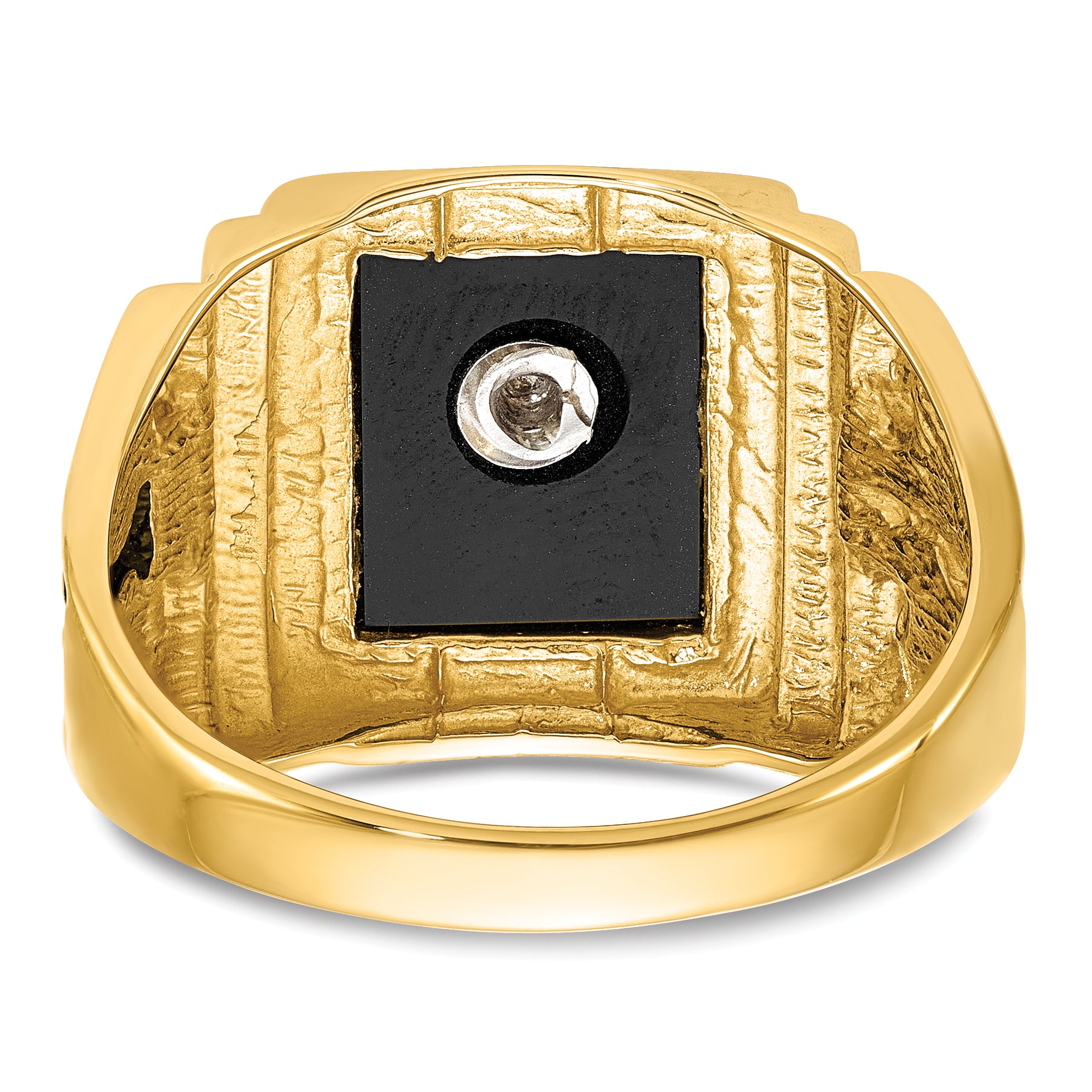 10k Men's Polished and Textured Masonic Ring Mounting