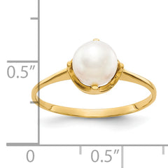 10K 6.5mm Fresh Water Cultured Pearl ring