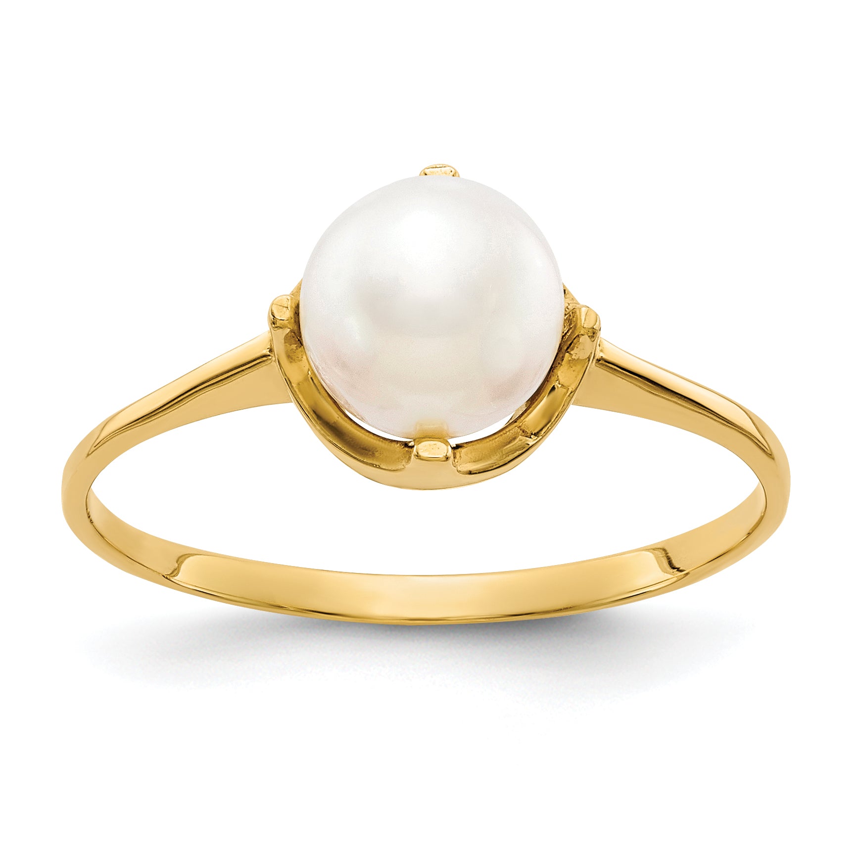 10K 6.5mm Fresh Water Cultured Pearl ring