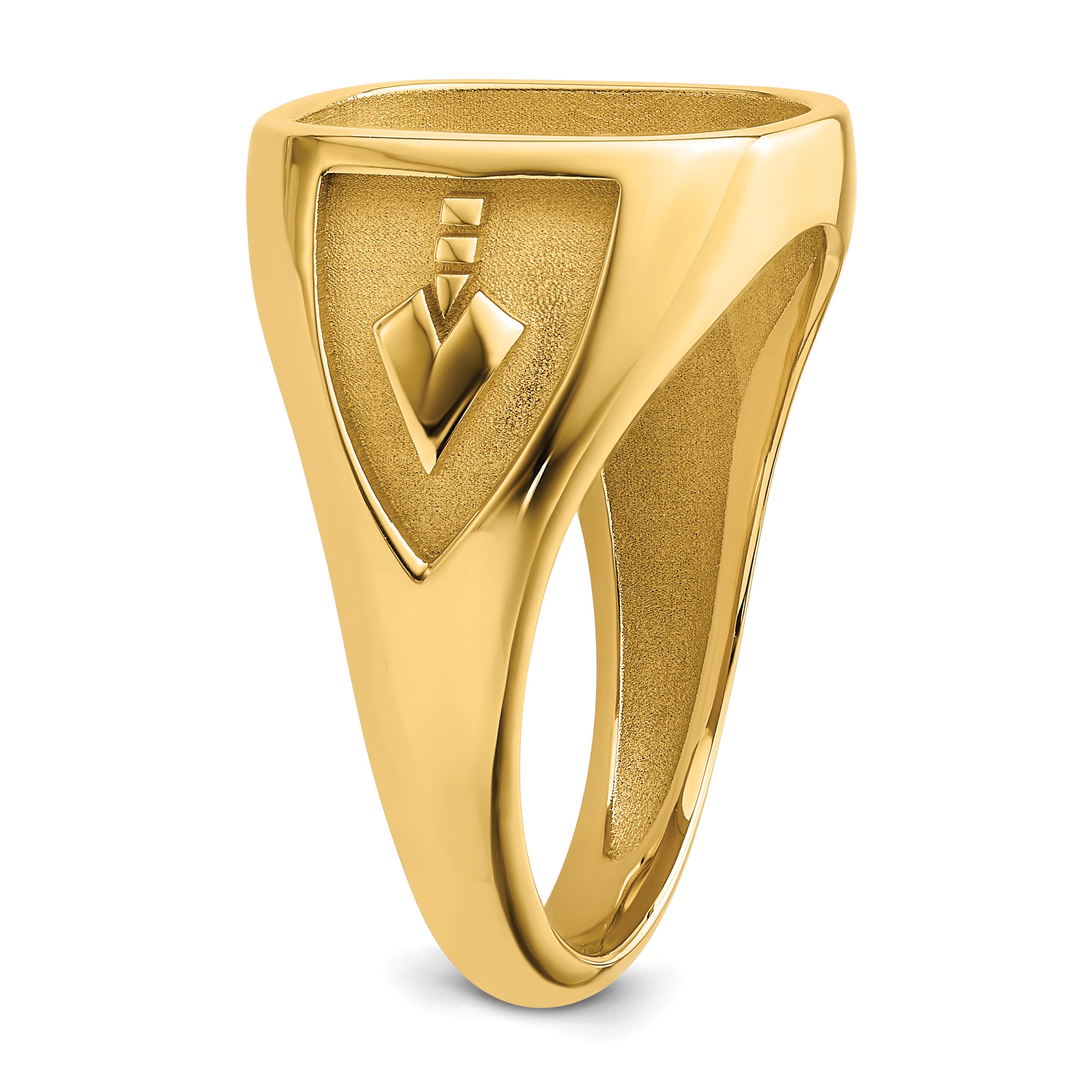 10k Men's Polished and Textured Masonic Ring Mounting