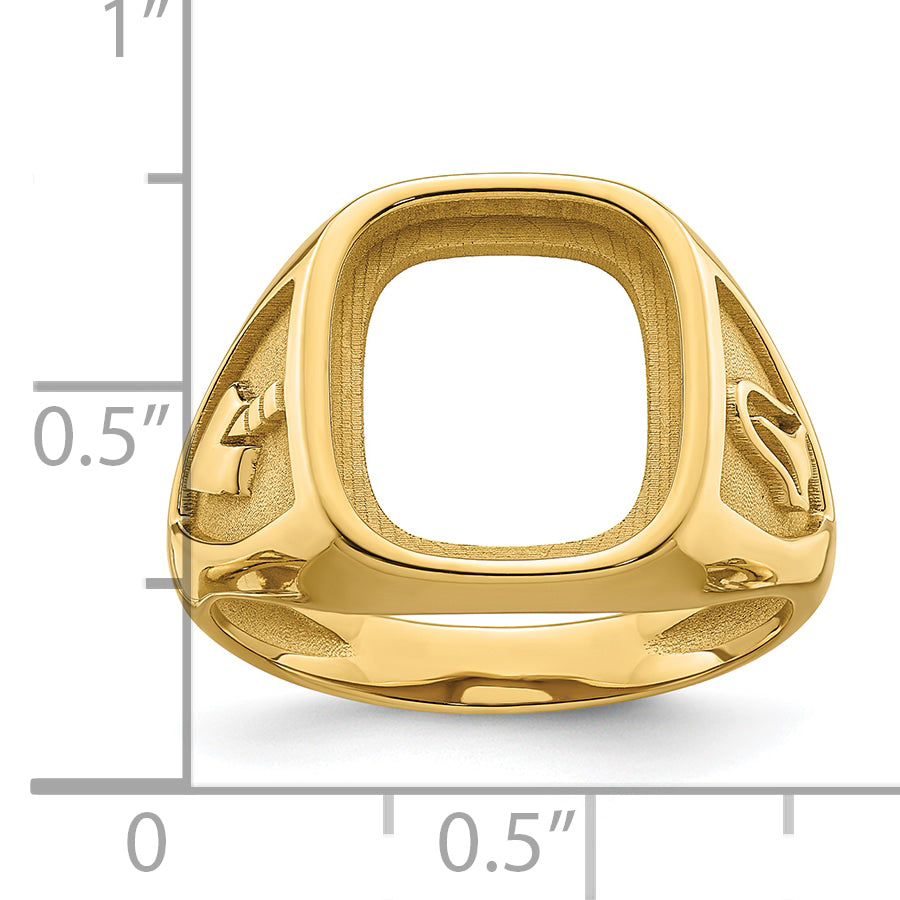 10k Men's Polished and Textured Masonic Ring Mounting