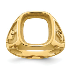 10k Men's Polished and Textured Masonic Ring Mounting