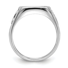 10k White Gold Men's Polished and Textured Masonic Ring Mounting