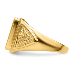 10k Men's Polished and Textured Masonic Ring Mounting