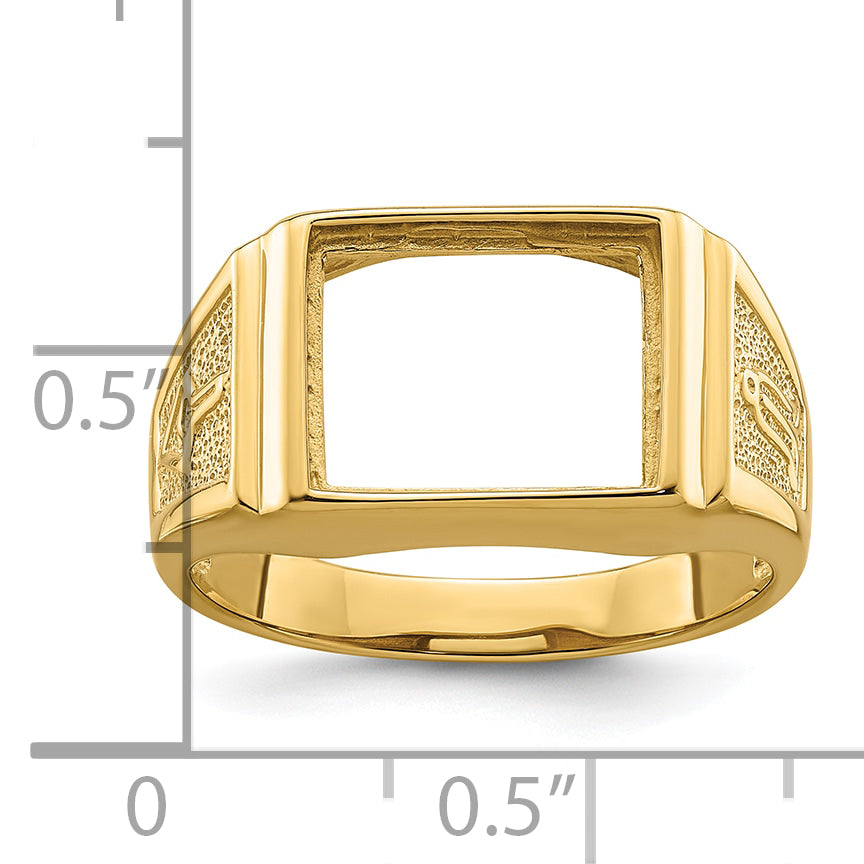 10k Men's Polished and Textured Masonic Ring Mounting