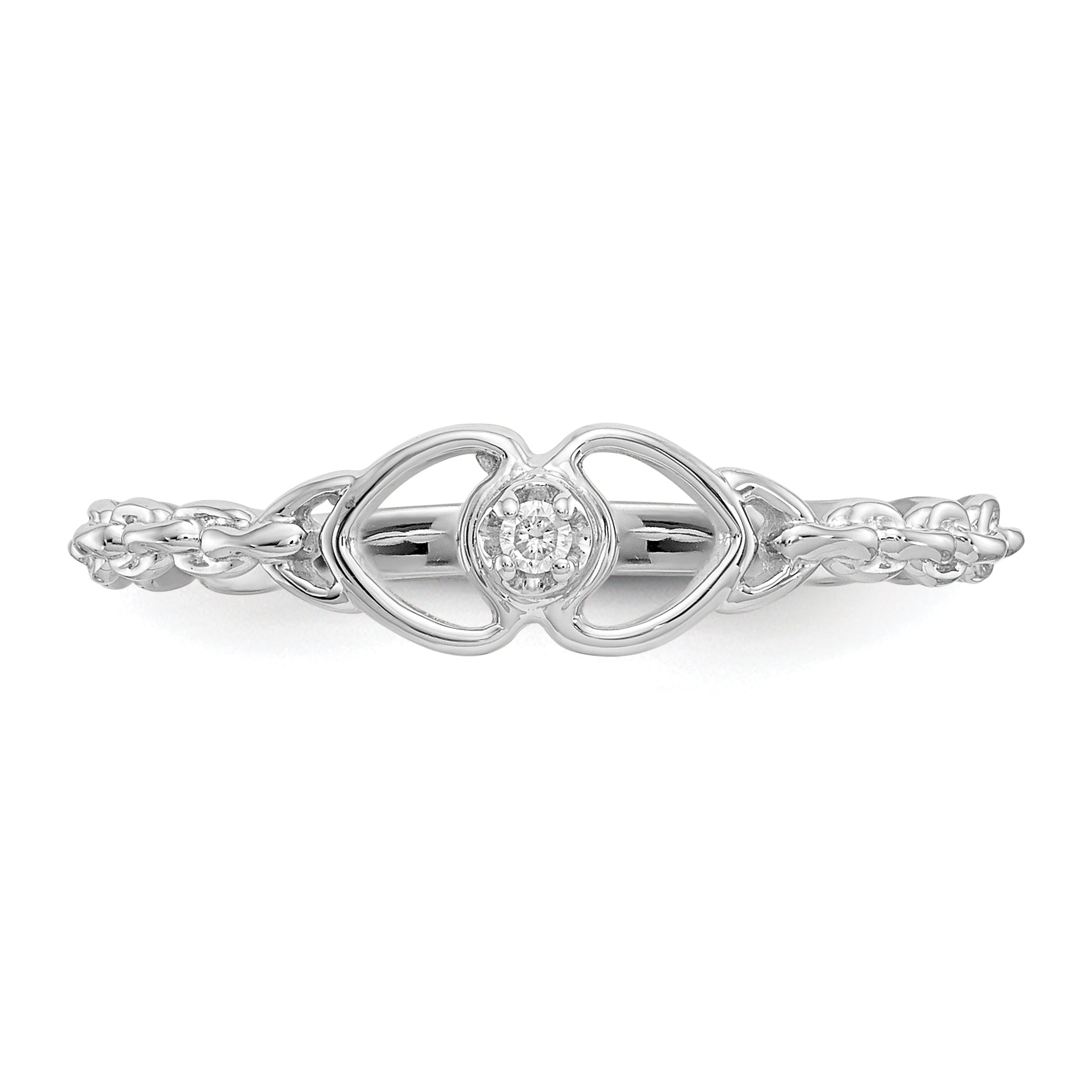 10K White Gold AA Diamond heart ring