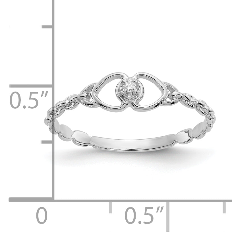 10K White Gold AA Diamond heart ring