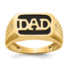 10K AA Diamond Onyx DAD Ring