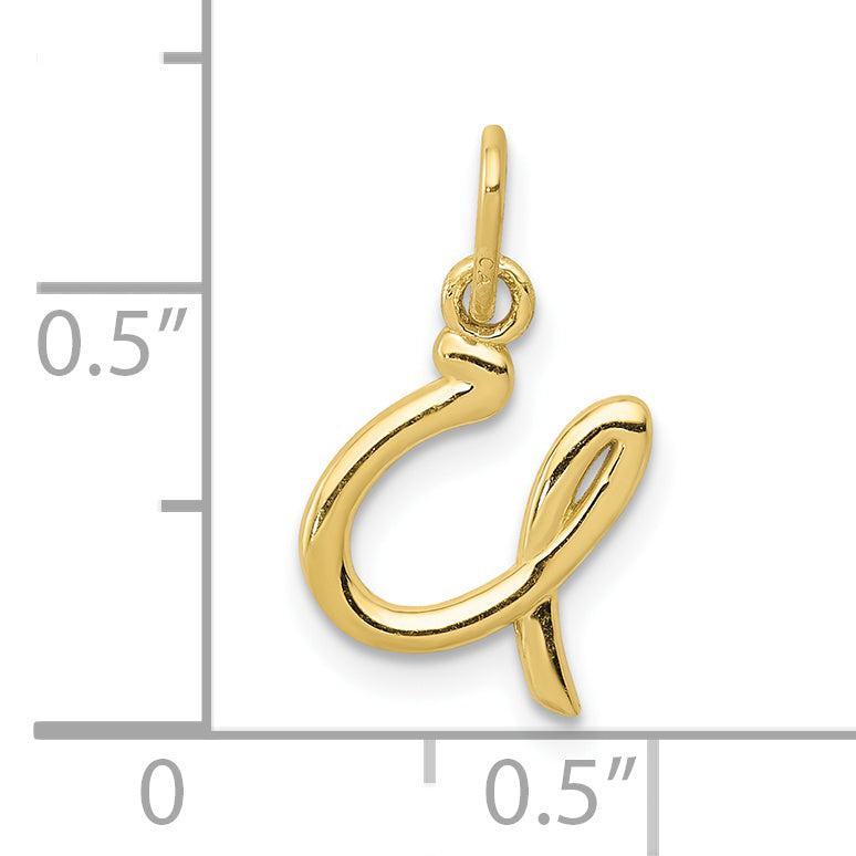 10k Yellow Gold Letter u Initial Charm