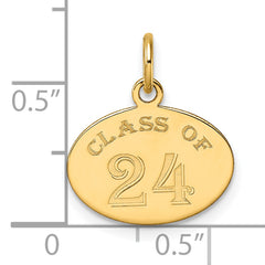 10k Oval CLASS OF 2024 Charm