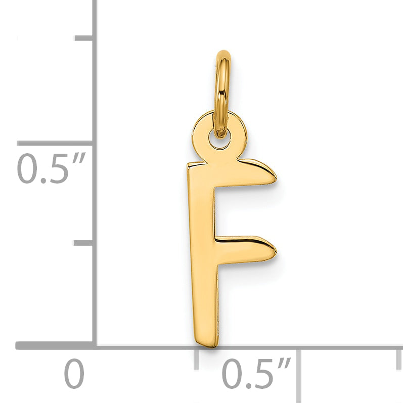 10k Large Slanted Block Initial F Charm