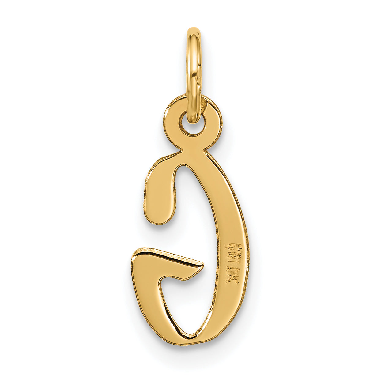 10k Large Slanted Block Initial G Charm