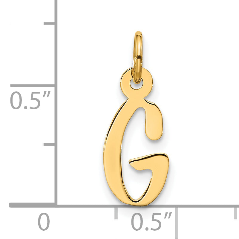 10k Large Slanted Block Initial G Charm