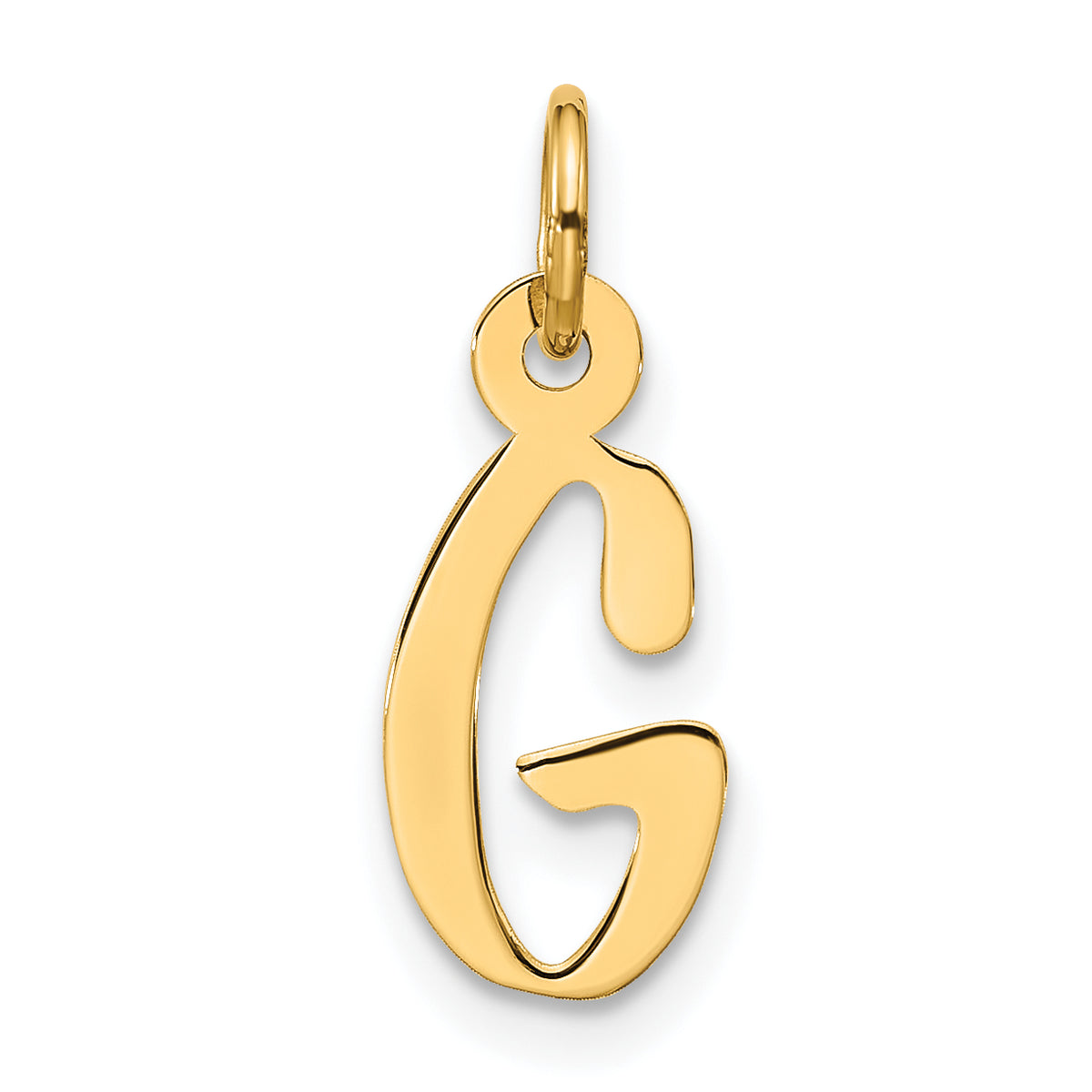 10k Large Slanted Block Initial G Charm