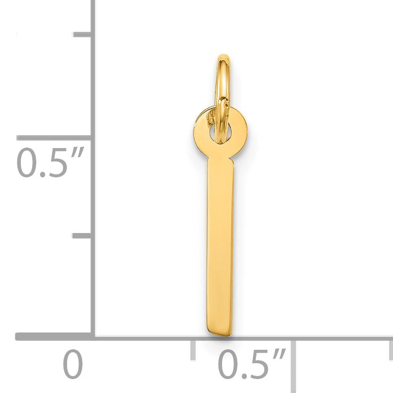 10k Large Slanted Block Initial I Charm