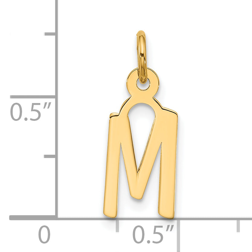 10k Large Slanted Block Initial M Charm