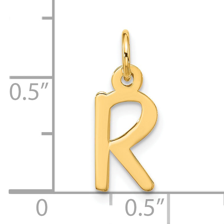 10k Large Slanted Block Initial R Charm