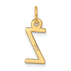 10k Large Slanted Block Initial Z Charm